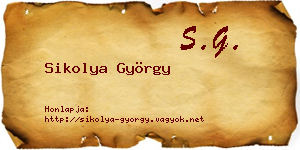 Sikolya György névjegykártya